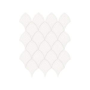 Soho Canvas White Glossy Porcelain Scallop Mosaics. 1 Sheet = Sq. Ft.