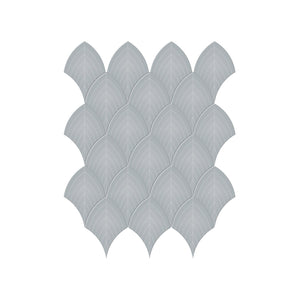 Anatolia Tile Soho Cloud Blue Glossy Porcelain Scallop Mosaics. 1 Sheet = 1 Sq. Ft. 4501-0518-0  - premium natural stone mosaic tile from Anatolia Tile, available at PoshHaus showroom in Keene, NH