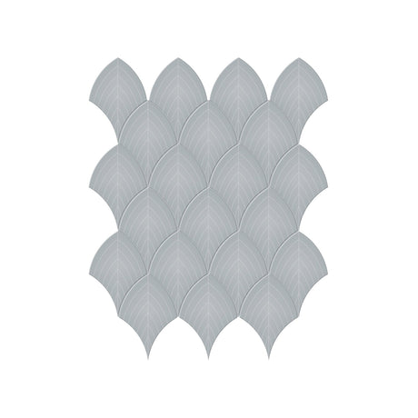 Anatolia Tile Soho Cloud Blue Glossy Porcelain Scallop Mosaics. 1 Sheet = 1 Sq. Ft. 4501-0518-0  - premium natural stone mosaic tile from Anatolia Tile, available at PoshHaus showroom in Keene, NH