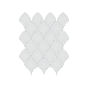 Anatolia Tile Soho Gallery Grey Glossy Porcelain Scallop Mosaics. 1 Sheet = 1 Sq. Ft. 4501-0514-0  - premium natural stone mosaic tile from Anatolia Tile, available at PoshHaus showroom in Keene, NH