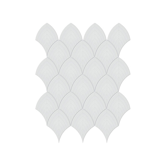 Anatolia Tile Soho Gallery Grey Glossy Porcelain Scallop Mosaics. 1 Sheet = 1 Sq. Ft. 4501-0514-0  - premium natural stone mosaic tile from Anatolia Tile, available at PoshHaus showroom in Keene, NH