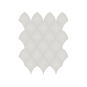 Anatolia Tile Soho Loft Grey Glossy Porcelain Scallop Mosaics. 1 Sheet = 1 Sq. Ft. 4501-0516-0  - premium natural stone mosaic tile from Anatolia Tile, available at PoshHaus showroom in Keene, NH