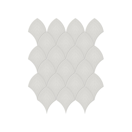 Anatolia Tile Soho Loft Grey Glossy Porcelain Scallop Mosaics. 1 Sheet = 1 Sq. Ft. 4501-0516-0  - premium natural stone mosaic tile from Anatolia Tile, available at PoshHaus showroom in Keene, NH
