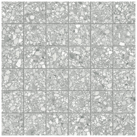 Anatolia Tile 2X2 Station Ash Matte 36 Piece Porcelain Mosaics. 1 Sheet = .96 Sq. Ft. 4501-0318-0 (63-668) Ash 2x2 - premium natural stone mosaic tile from Anatolia Tile, available at PoshHaus showroom in Keene, NH