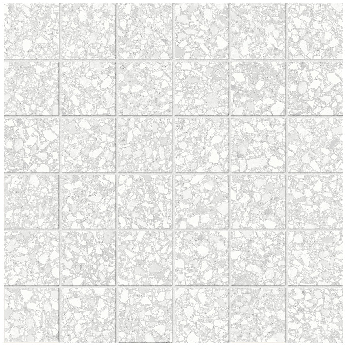 Anatolia Tile 2X2 Station Pearl Matte 36 Piece Porcelain Mosaics. 1 Sheet = .96 Sq. Ft. 4501-0317-0 (63-667) Pearl 2x2 - premium natural stone mosaic tile from Anatolia Tile, available at PoshHaus showroom in Keene, NH