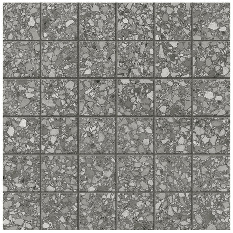 Anatolia Tile 2X2 Station Shadow Matte 36 Piece Porcelain Mosaics. 1 Sheet = .96 Sq. Ft. 4501-0319-0 (63-669) Shadow 2x2 - premium natural stone mosaic tile from Anatolia Tile, available at PoshHaus showroom in Keene, NH