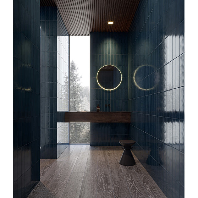 Anatolia Tile 3X12 Teramoda Ink Glossy 4000-0253-0 Ink - premium natural stone mosaic tile from Anatolia Tile, available at PoshHaus showroom in Keene, NH