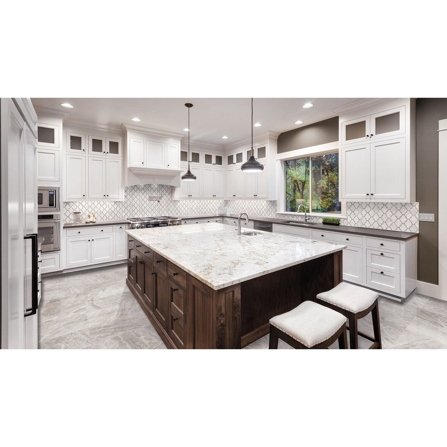 Anatolia Tile 16X32 Mayfair Volakas Grigio Matte Rectified Porcelain 4500-0410-1  - premium natural stone mosaic tile from Anatolia Tile, available at PoshHaus showroom in Keene, NH