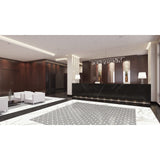 Anatolia Tile Mayfair Calacatta Piazza Polished Porcelain Mosaics. 1 Sheet = .96 Sq. Ft. 4501-0153-1 Calacatta Oro Piazza - premium natural stone mosaic tile from Anatolia Tile, available at PoshHaus showroom in Keene, NH