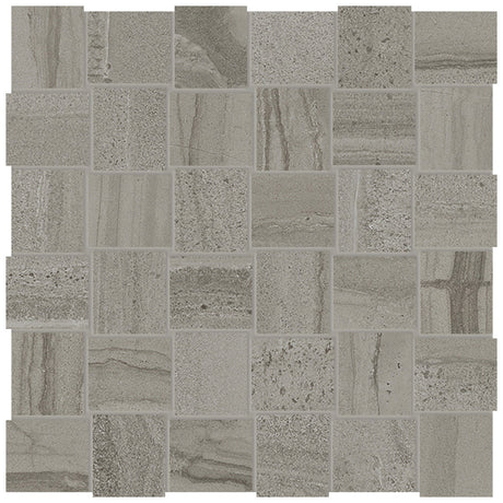 Anatolia Tile 2X2 Basketweave Amelia Matte Smoke 36 Piece Porcelain Mosaics. 1 Sheet = .97 Sq. Ft. 4501-0004-0 (69-074) Smoke Basketweave 2x2 - premium natural stone mosaic tile from Anatolia Tile, available at PoshHaus showroom in Keene, NH