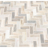 Angora herringbone 12X12 polished marble mesh mounted mosaic tile SMOT-ANGORA-HBP product shot multiple tiles angle view