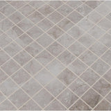 Ansello grey 12X12 glazed ceramic mesh mounted mosaic tile NANSGRE2X2 product shot multiple tiles angle view