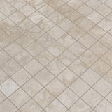 Ansello lvory 12x12 glazed ceramic mesh mounted mosaic tile NANSIVO2X2 product shot multiple tiles angle view