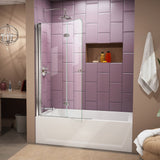 DreamLine Aqua Fold 36 in. W x 58 in. H Frameless Bi-Fold Tub Door in Chrome