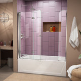 DreamLine Aqua Fold 56-60 in. W x 58 in. H Frameless Bi-Fold Tub Door with Extender Panel in Chrome