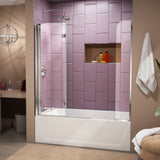 DreamLine Aqua Fold 56-60 in. W x 58 in. H Frameless Bi-Fold Tub Door with Extender Panel in Chrome