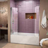 DreamLine Aqua Fold 56-60 in. W x 58 in. H Frameless Bi-Fold Tub Door with Extender Panel in Chrome