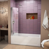 DreamLine Aqua Fold 36 in. W x 58 in. H Frameless Bi-Fold Tub Door in Chrome