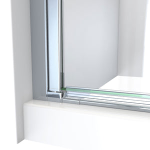DreamLine Aqua-Q Fold 32 in. D x 32 in. W x 76 3/4 in. H Frameless Bi-Fold Shower Door in Chrome with White Acrylic Kit