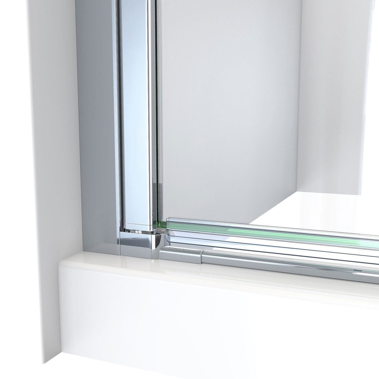 DreamLine Aqua-Q Fold 36 in. D x 36 in. W x 76 3/4 in. H Frameless Bi-Fold Shower Door in Chrome with Black Acrylic Kit