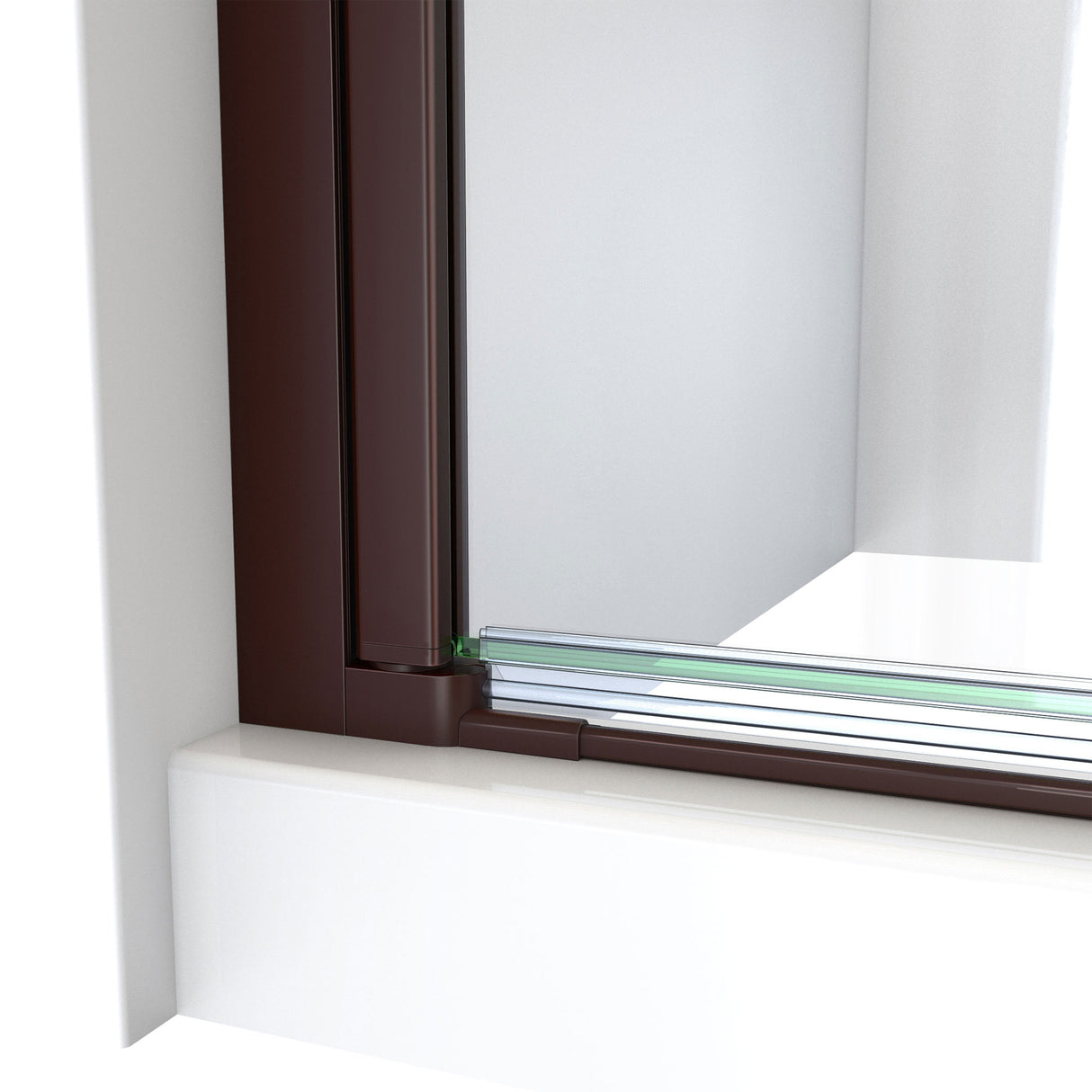 DreamLine Aqua-Q Fold 32 in. D x 32 in. W x 74 3/4 in. H Frameless Bi-Fold Shower Door in Oil Rubbed Bronze with Black Base Kit