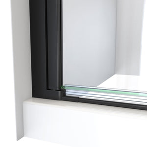 DreamLine Aqua-Q Fold 32 in. D x 32 in. W x 76 3/4 in. H Frameless Bi-Fold Shower Door in Satin Black with White Acrylic Kit