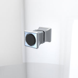 DreamLine Aqua-Q Fold 36 in. D x 36 in. W x 76 3/4 in. H Frameless Bi-Fold Shower Door in Chrome with Black Acrylic Kit