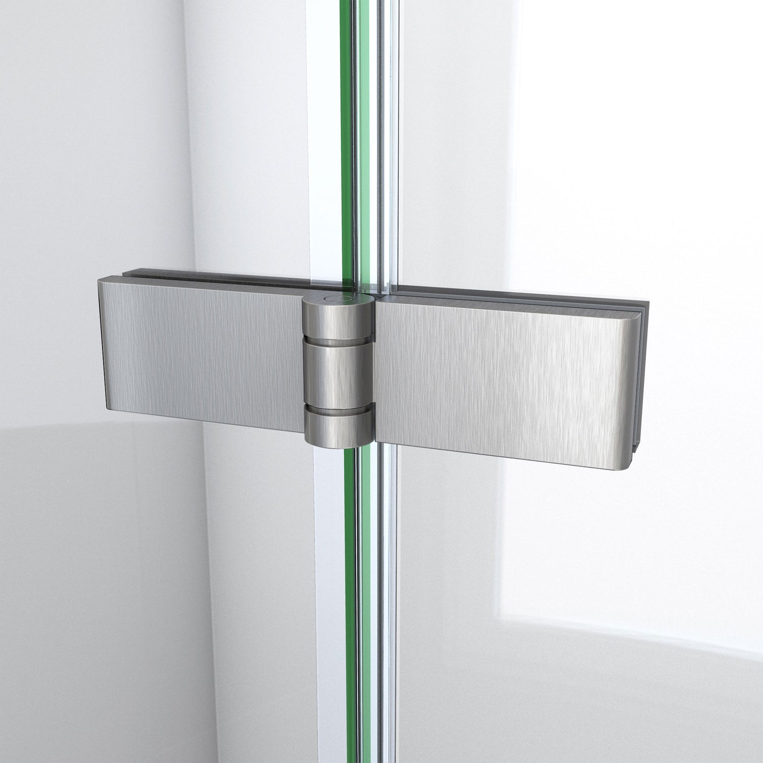 DreamLine Aqua-Q Fold 32 in. D x 32 in. W x 74 3/4 in. H Frameless Bi-Fold Shower Door in Brushed Nickel with Biscuit Base Kit