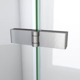 DreamLine Aqua-Q Fold 36 in. D x 36 in. W x 76 3/4 in. H Frameless Bi-Fold Shower Door in Brushed Nickel with White Acrylic Kit