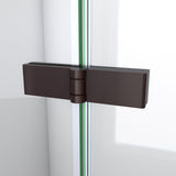 DreamLine Aqua-Q Fold 36 in. D x 36 in. W x 76 3/4 in. H Frameless Bi-Fold Shower Door in Oil Rubbed Bronze with Black Kit