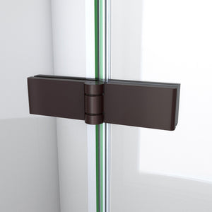 DreamLine Aqua-Q Fold 32 in. D x 32 in. W x 76 3/4 in. H Frameless Bi-Fold Shower Door in Oil Rubbed Bronze with White Kit