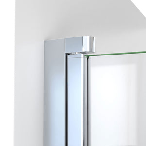 DreamLine Aqua-Q Fold 32 in. D x 32 in. W x 76 3/4 in. H Frameless Bi-Fold Shower Door in Chrome with Black Acrylic Kit