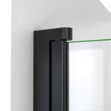 DreamLine Aqua-Q Fold 36 in. D x 36 in. W x 74 3/4 in. H Frameless Bi-Fold Shower Door in Satin Black with Black Acrylic Base Kit