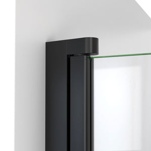DreamLine Aqua-Q Fold 32 in. D x 32 in. W x 76 3/4 in. H Frameless Bi-Fold Shower Door in Satin Black with Biscuit Acrylic Kit