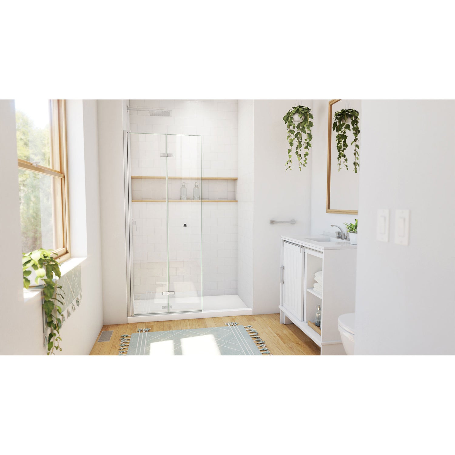 DreamLine Aqua-Q Fold 29 1/2 in. W x 72 in. H Frameless Bi-Fold Shower Door in Brushed Nickel