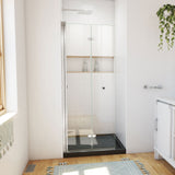 DreamLine Aqua-Q Fold 36 in. D x 36 in. W x 74 3/4 in. H Frameless Bi-Fold Shower Door in Chrome with Black Acrylic Base Kit