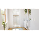 DreamLine Aqua-Q Fold 36 in. D x 36 in. W x 74 3/4 in. H Frameless Bi-Fold Shower Door in Chrome with White Acrylic Base Kit