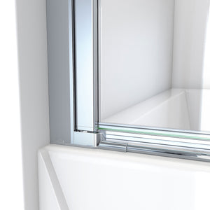 DreamLine Aqua-Q Fold 36 in. W x 58 in. H Frameless Bi-Fold Tub Door in Chrome