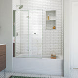 DreamLine Aqua-Q Fold 36 in. W x 58 in. H Frameless Bi-Fold Tub Door in Chrome