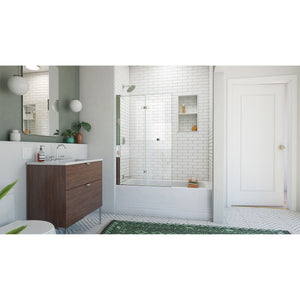 DreamLine Aqua-Q Fold 36 in. W x 58 in. H Frameless Bi-Fold Tub Door in Chrome