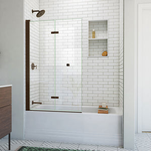 DreamLine Aqua-Q Fold 36 in. W x 58 in. H Frameless Bi-Fold Tub Door in Oil Rubbed Bronze