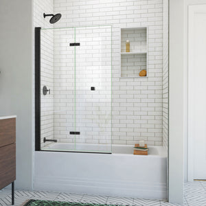 DreamLine Aqua-Q Fold 36 in. W x 58 in. H Frameless Bi-Fold Tub Door in Satin Black