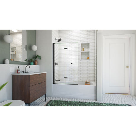 DreamLine Aqua-Q Fold 36 in. W x 58 in. H Frameless Bi-Fold Tub Door in Satin Black