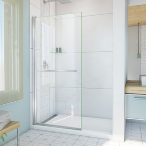 DreamLine Aqua-Q Swing 33 1/2 in. W x 72 in. H Frameless Shower Door in Chrome