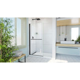 DreamLine Aqua-Q Swing 33 1/2 in. W x 72 in. H Frameless Shower Door in Satin Black