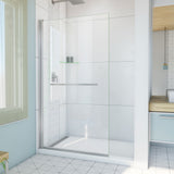 DreamLine Aqua-Q Swing 39 1/2 in. W x 72 in. H Frameless Shower Door in Brushed Nickel