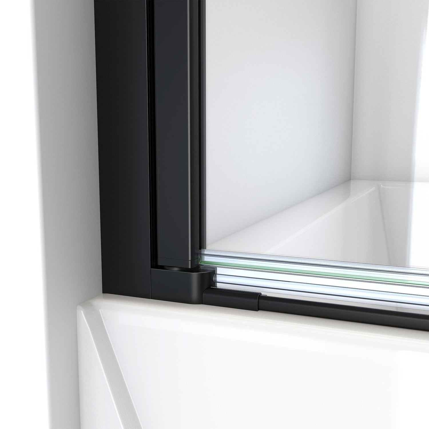 DreamLine Aqua-Q Swing 34 in. W x 58 in. H Frameless Tub Door in Satin Black