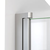 DreamLine Aqua-Q Swing 34 in. W x 58 in. H Frameless Tub Door in Brushed Nickel