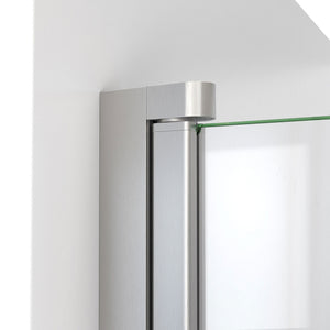 DreamLine Aqua-Q Swing 39 1/2 in. W x 72 in. H Frameless Shower Door in Brushed Nickel