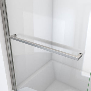 DreamLine Aqua-Q Swing 39 1/2 in. W x 72 in. H Frameless Shower Door in Brushed Nickel